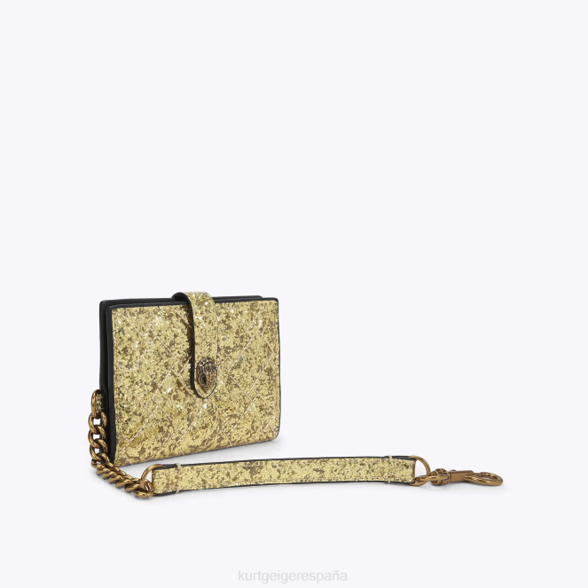 Kurt Geiger mujer tarjeta espejo de londres kensington 2LPR566 | bolsas oro